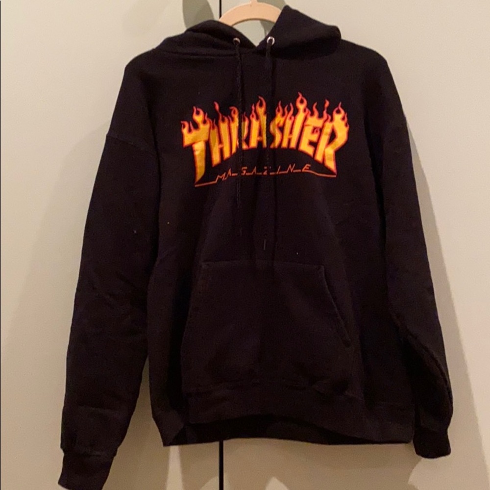 Graphic hoodie- Thrasher flames